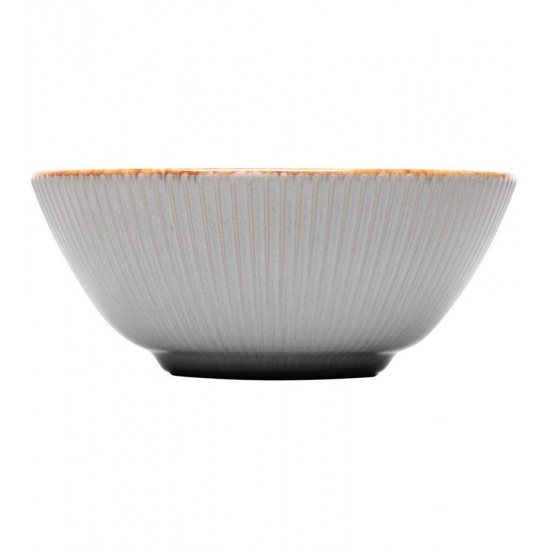 Bowl 16x6,5cm De Cerâmica Linear Cinza